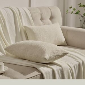 Cozy Textured Throw‎ Pillow Covers, Decorative Elegant Lumbar 12x20 cream NWOT